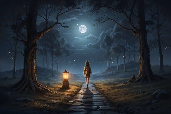 Ночной тропой Ночной тропой. Рисует нейросеть. Leonardo AI