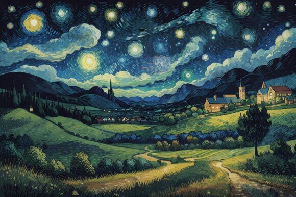 В стиле Ван Гога 1 В стиле Ван Гога 1. Рисует нейросеть. Leonardo AI