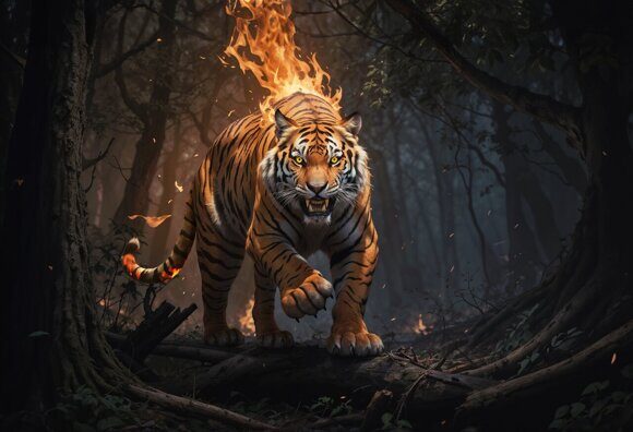 Тигр. Уильям Блейк Тигр. Уильям Блейк. Рисует нейросеть. Leonardo AI