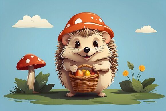 Ёжик 1 Ёжик 1. Стикер. Рисует нейросеть. Leonardo AI