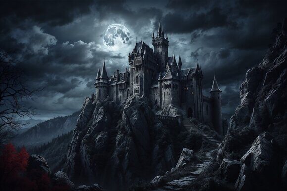 Замок Дракулы Замок Дракулы. Рисует нейросеть. Leonardo AI