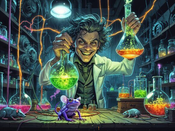 Безумный ученый Безумный ученый. Рисует нейросеть. Leonardo AI