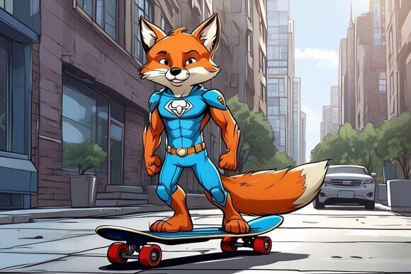 Лис-супергерой 3 Лис-супергерой 3. Комикс. Рисует нейросеть. Leonardo AI