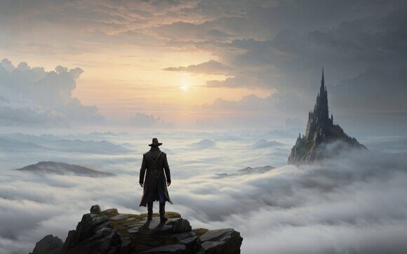 Странник и Тёмная башня Странник и Тёмная башня. Рисует нейросеть. Leonardo AI